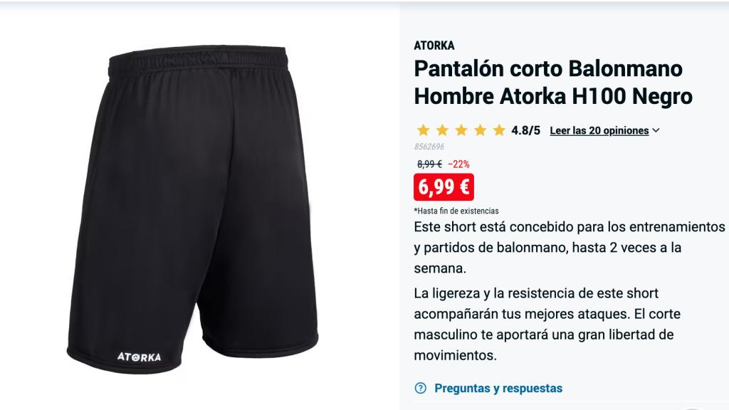 Pantalón corto de balonmano para hombre en Decathlon.