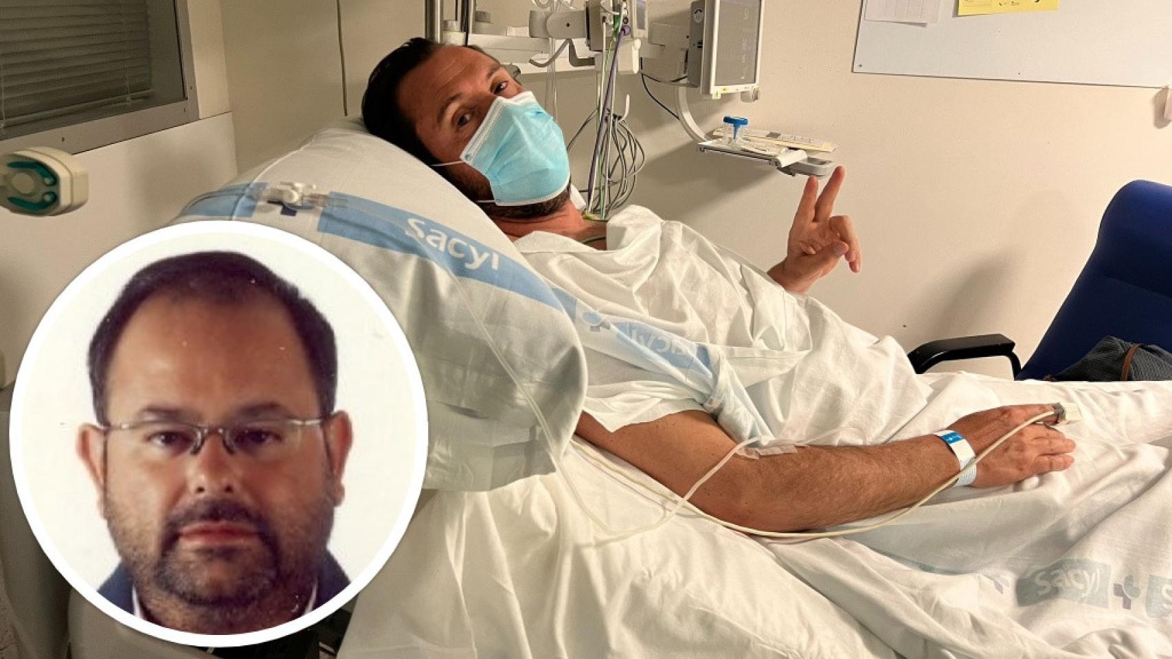 El alcalde de Valladolid, Óscar Puente, tras su operación de este jueves y Pedro Miguel Barreda.