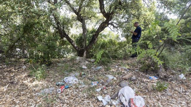 Zona donde hallaron los restos óseos.