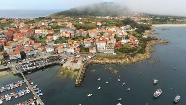 Vista aérea de Fisterra.