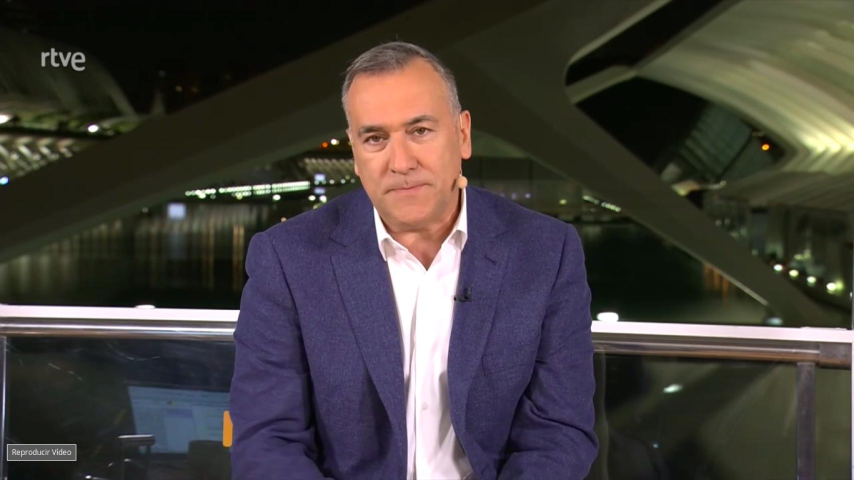 Xabier Fortes durante el especial de las elecciones valencianas este jueves.