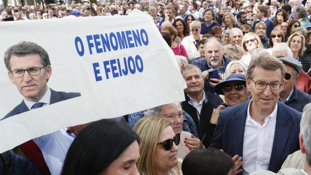Alberto Núñez Feijóo, líder del PP, en O Pino (A Coruña).
