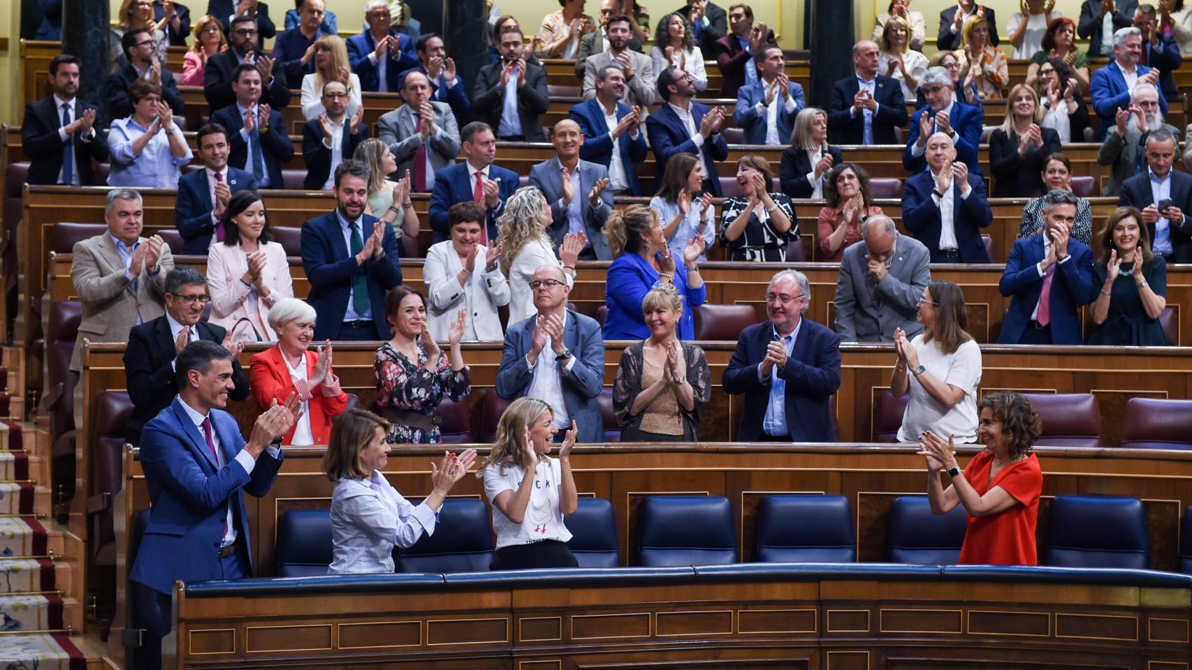 La bancada socialista en el Congreso de los Diputados, el pasado jueves.