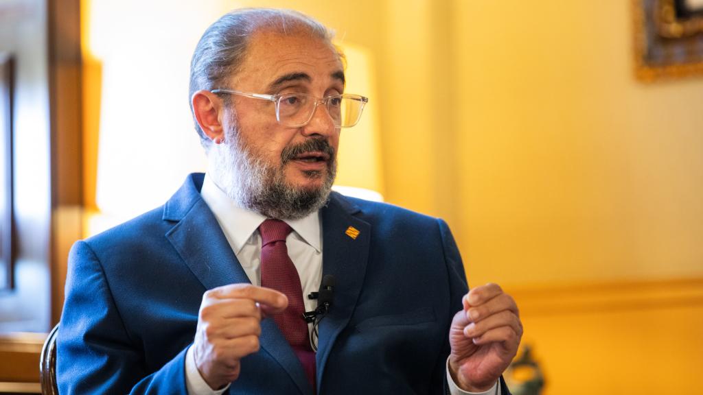El presidente de Aragón, durante la entrevista con EL ESPAÑOL.