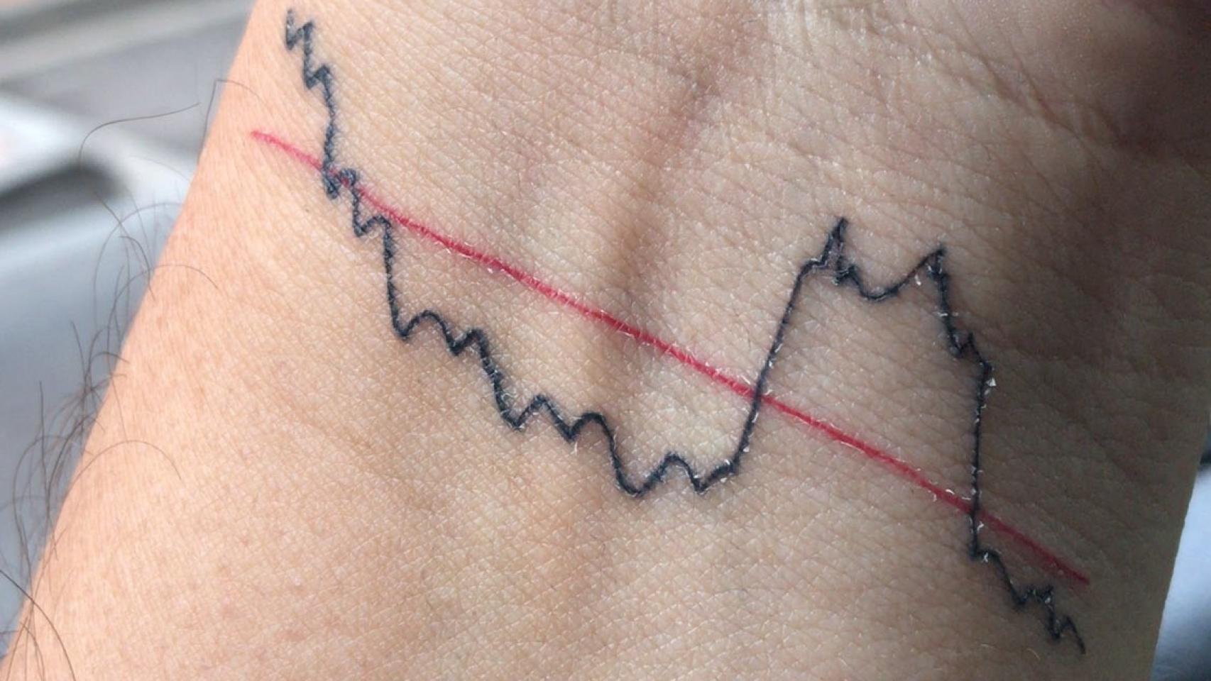 Imagen que el secretario autonómico ha colgado en Twitter con el tatuaje.