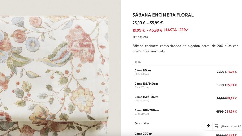 Sábana encimera.