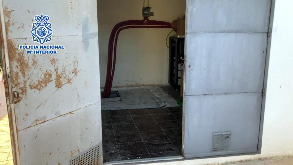El zulo en cuyo interior había una plantación de marihuana a gran escala.