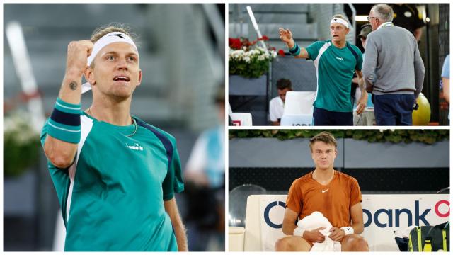 Davidovich y Rune, durante su partido en el Mutua Madrid Open