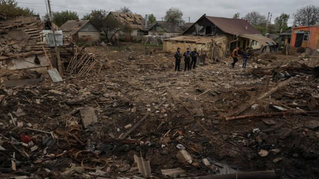 Imagen del bombardeo en la localidad ucraniana de Pavlohrad.