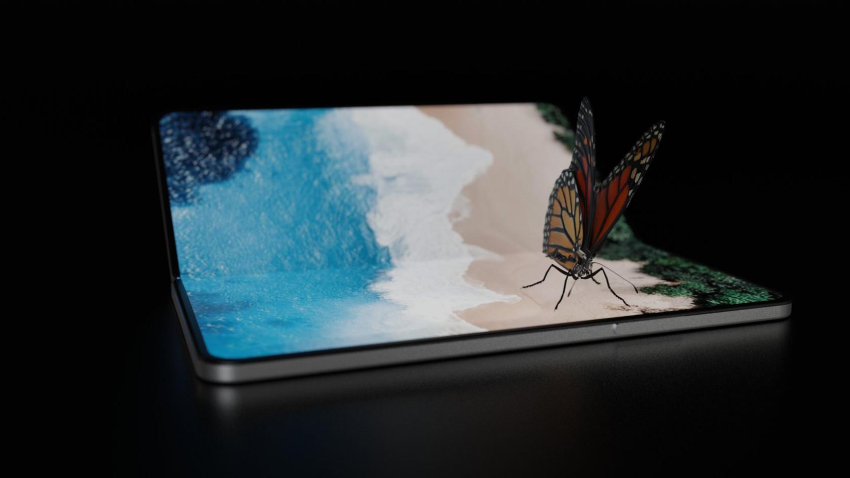 Un render del teléfono plegable de Nothing.
