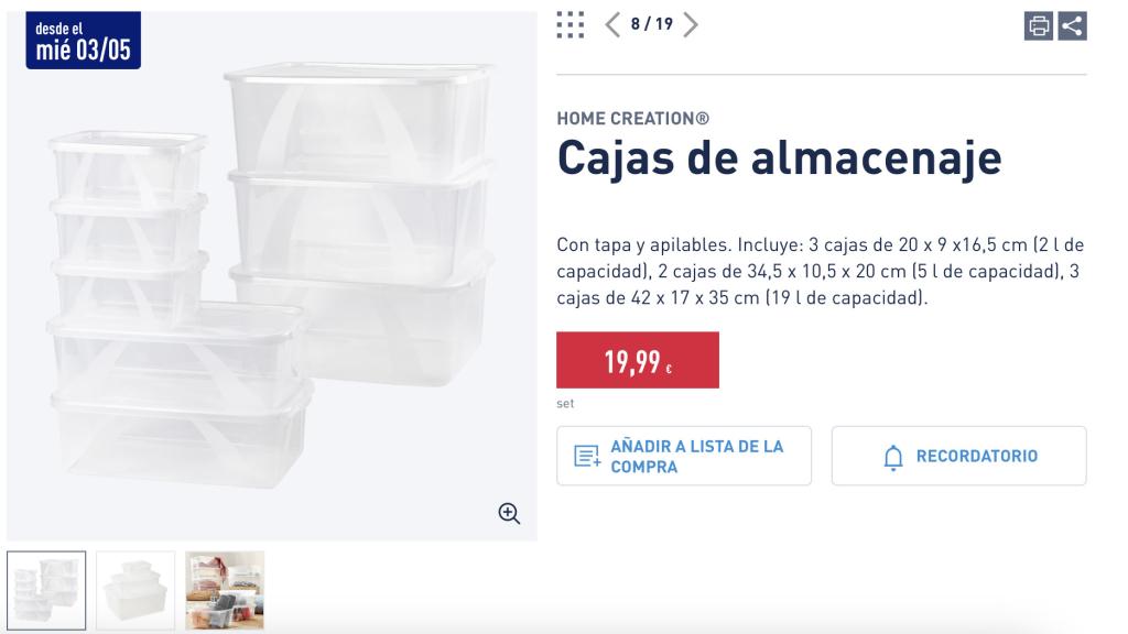 Cajas de almacenaje