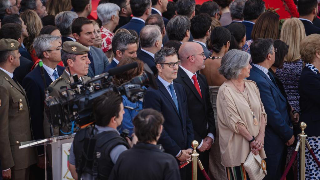 El lugar desde donde ha tenido que ver el desfile el ministro de Presidencia.