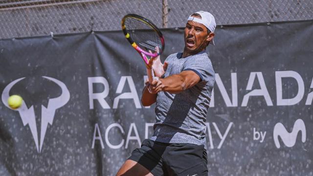 Rafa Nadal, entrenando en su academia de Manacor