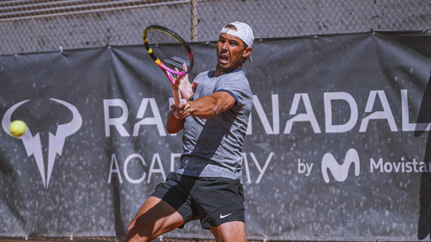 Rafa Nadal, entrenando en su academia de Manacor