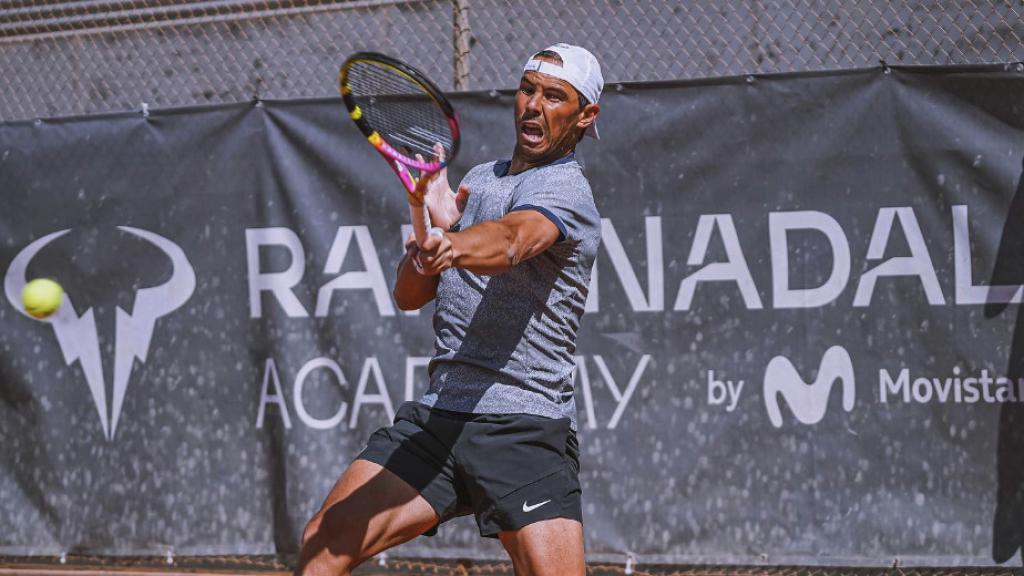 Rafa Nadal, entrenando en su academia de Manacor