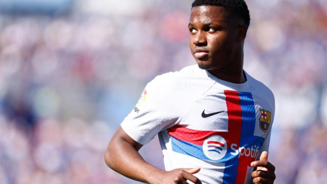 Ansu Fati, en un partido del FC Barcelona de la temporada 2022/2023