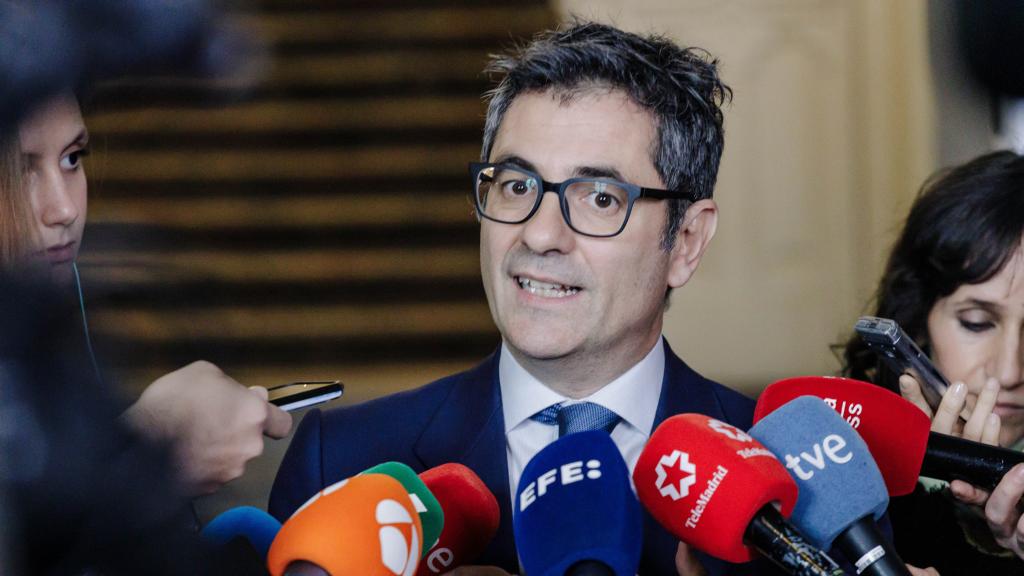 Félix Bolaños, este martes en la sede de la Comunidad de Madrid.