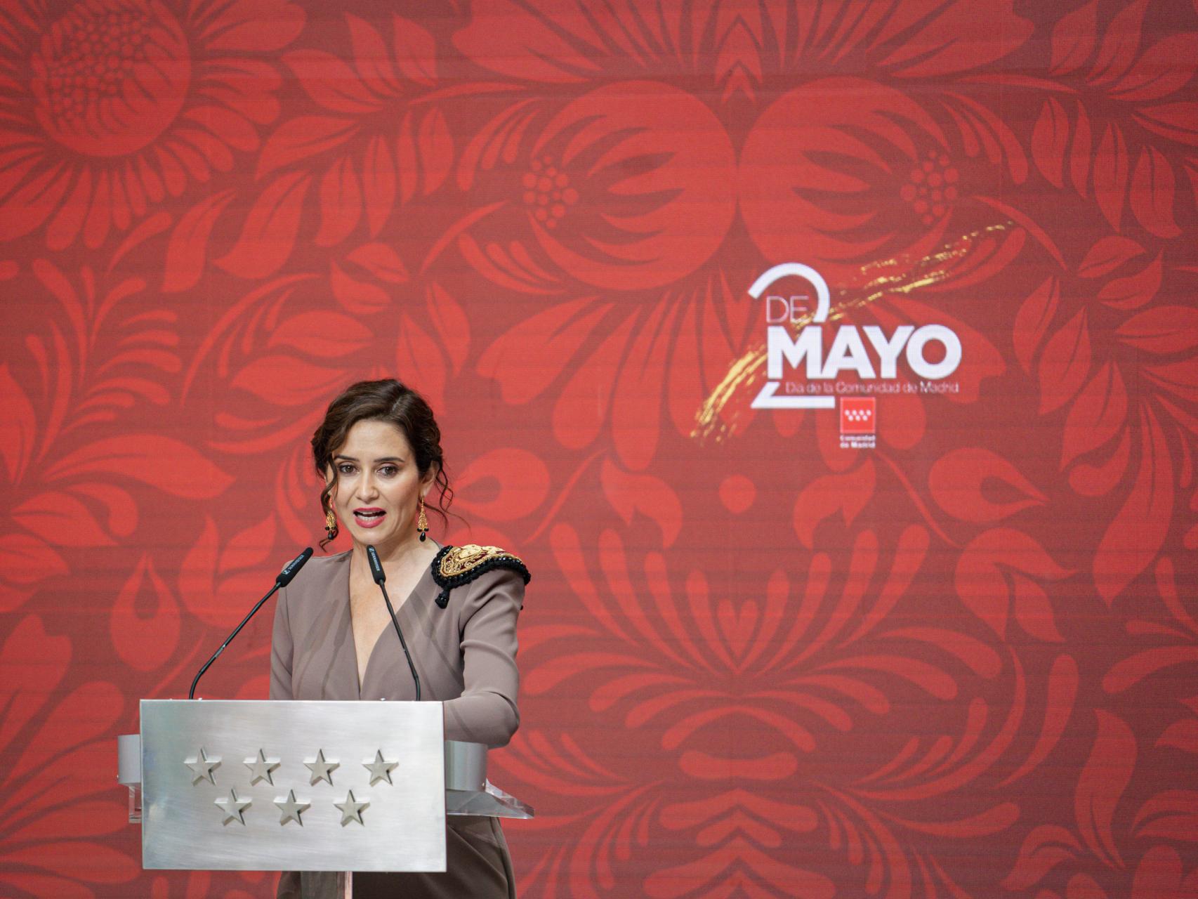 La presidenta Isabel Díaz Ayuso durante su discurso.