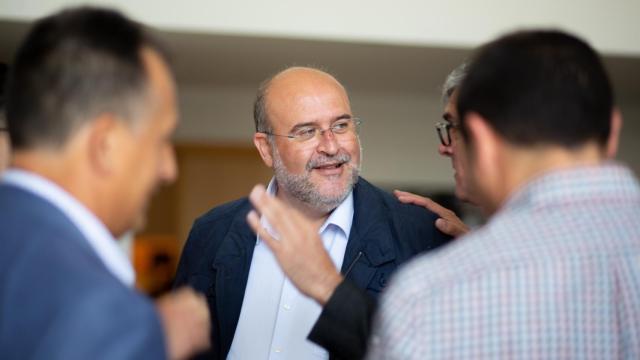 José Luis Martínez Guijarro en el acto del PSOE en Ledaña