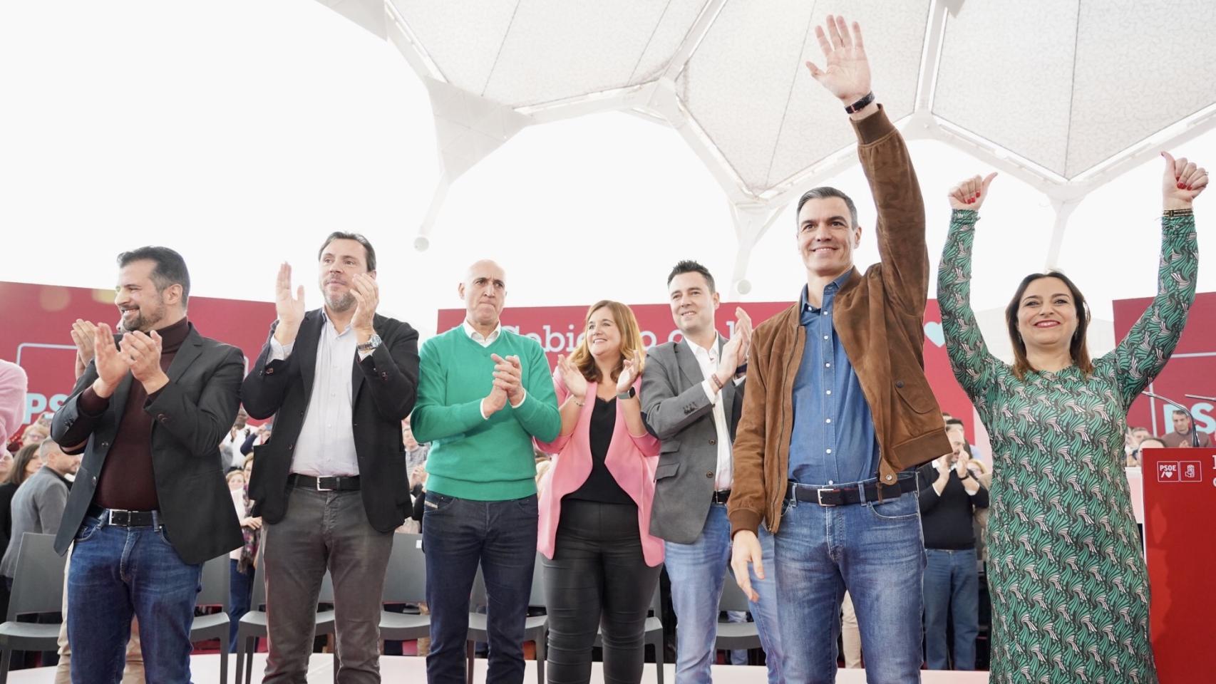 Pedro Sánchez en un acto político del PSOE celebrado en Valladolid