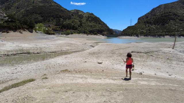 Imagen de un pantano ante la situación extraordinaria de sequía.