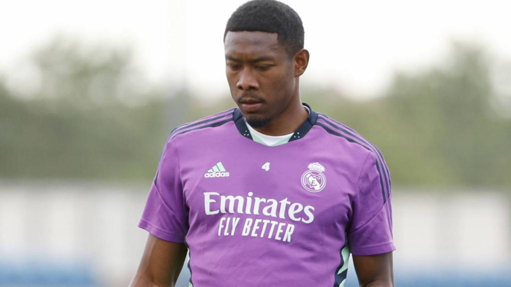 David Alaba, durante el entrenamiento del Real Madrid