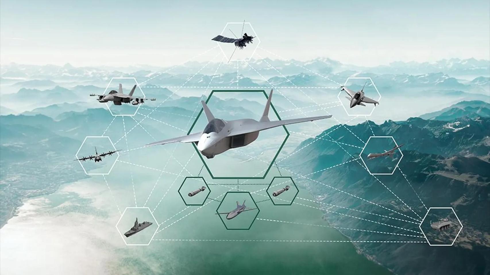 Ilustración del avión de combate de fabricación europea.