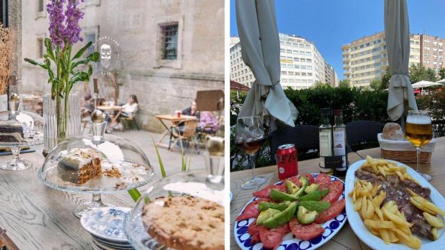 Terraza de A Carrilana y Restaurante Krystal.