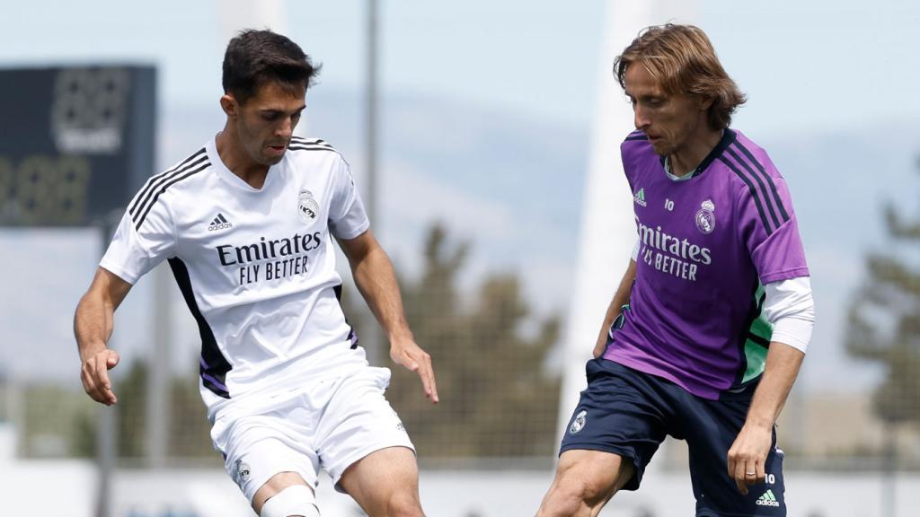 Luka Modric, en el entrenamiento del Real Madrid