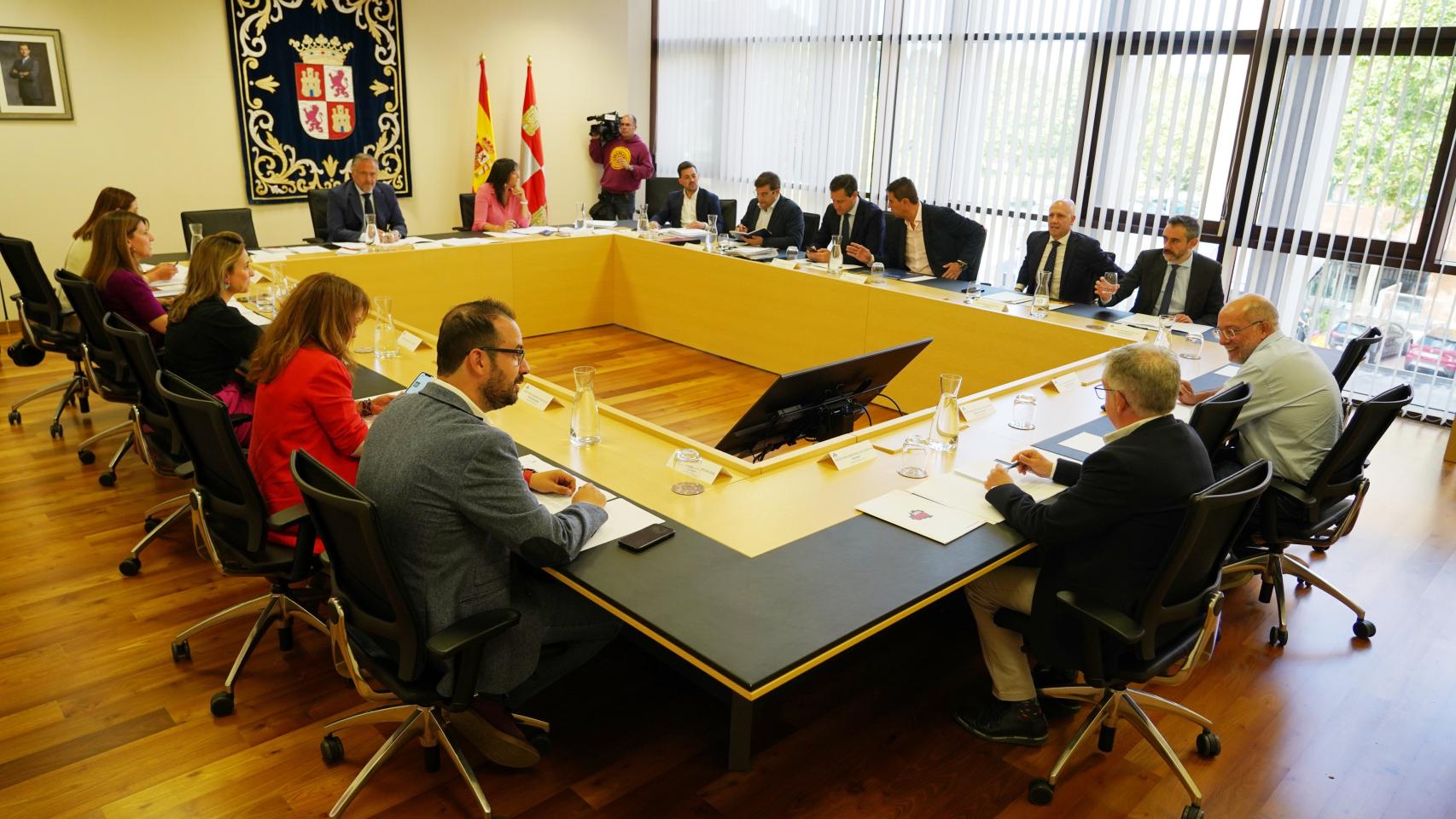 Imagen de la reunión de la Junta de Portavoces de este jueves.