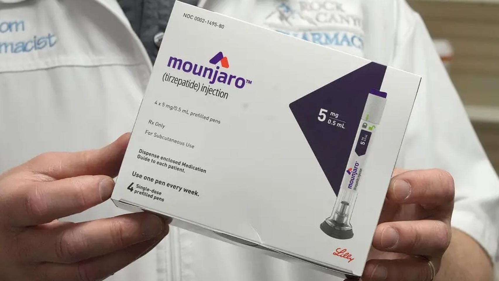 Una caja de Mounjaro, el medicamento para tratar la obesidad de Lilly.
