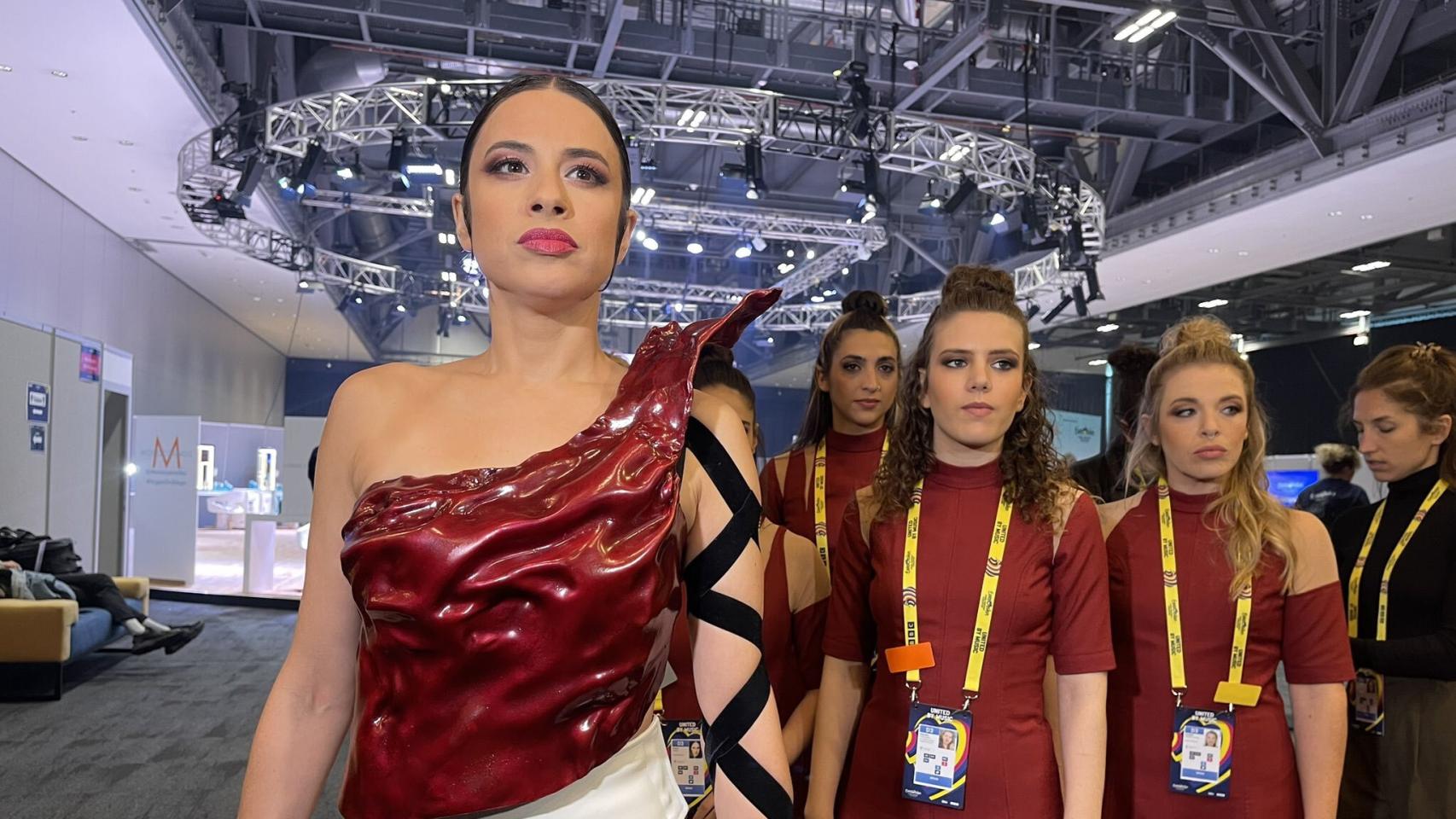 Blanca Paloma en los ensayos de Eurovisión.