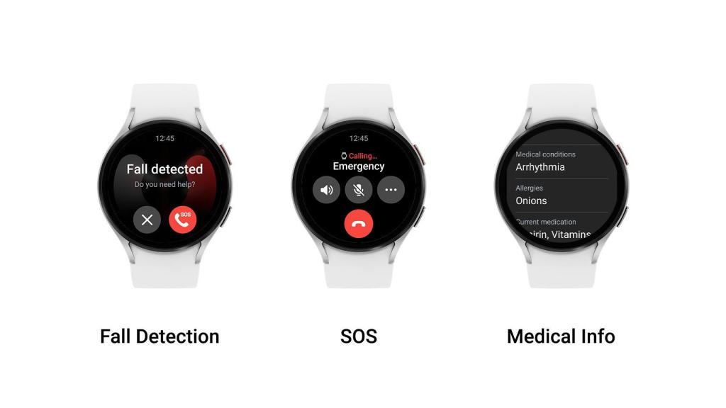 Función SOS y detección de caídas en relojes Galaxy Watch