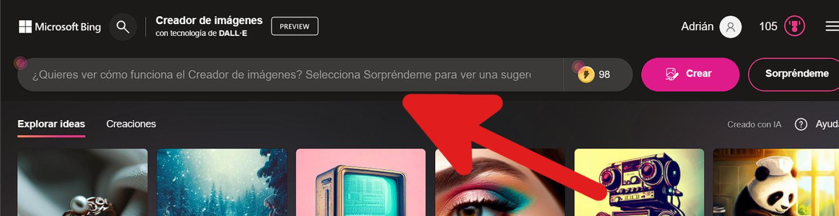Crear una imagen en Bing es tan fácil como pedirlo