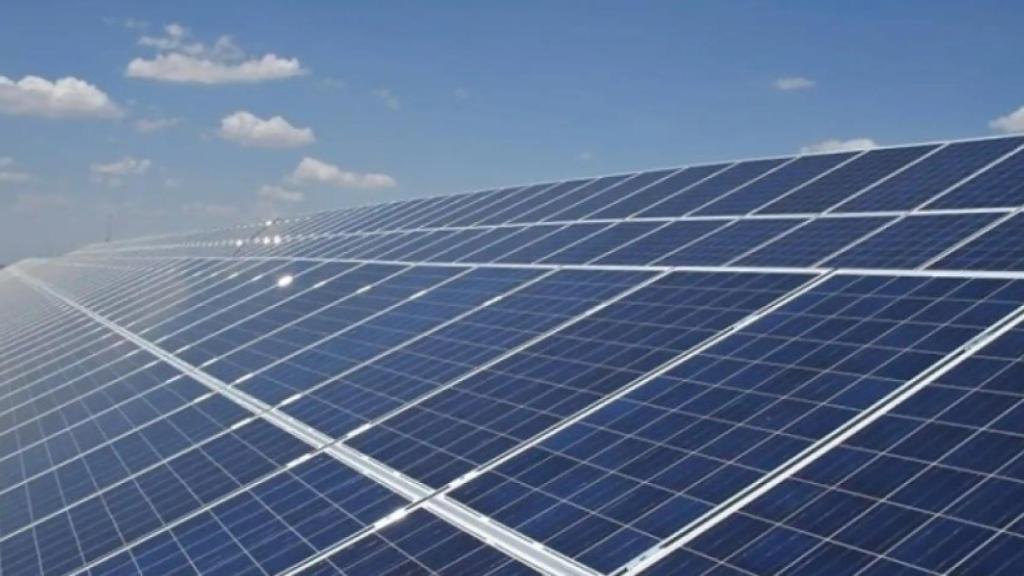 Placas fotovoltaicas. Imagen de archivo