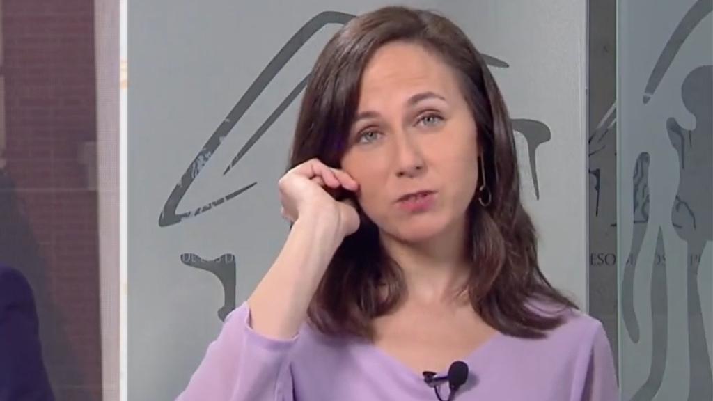 La ministra de Derechos Sociales y secretaria general de Podemos, Ione Belarra, este jueves en TVE.