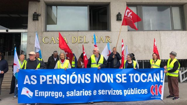 Protesta de los pensionistas en A Coruña.