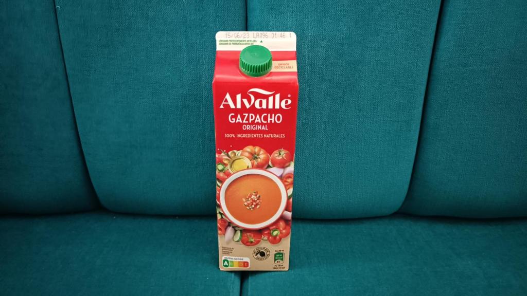 El bote de gazpacho de Alvalle.