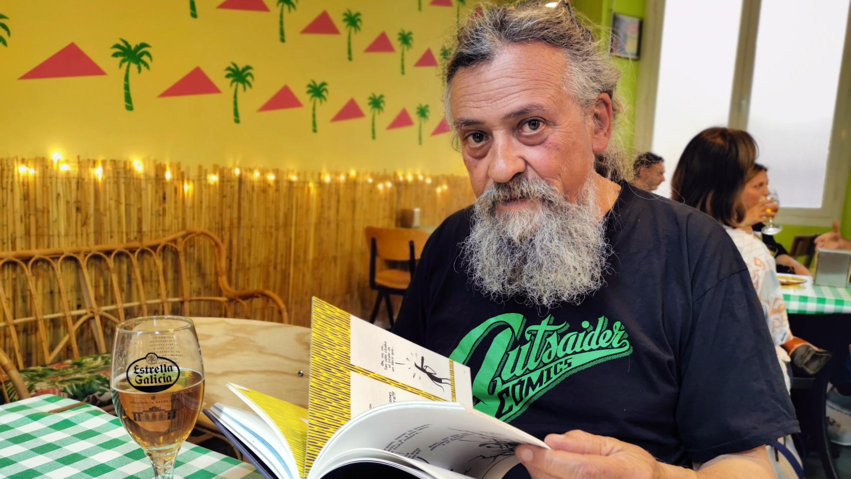 Francesc Capdevila, Max, en el bar de la librería Generación X Tirso, en Madrid. Foto: F. D. Quijano