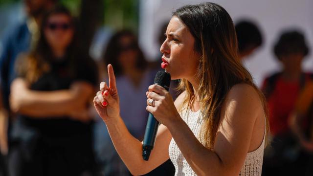 Irene Montero, ministra de Igualdad, este viernes, en un acto político sobre feminismo e igualdad.