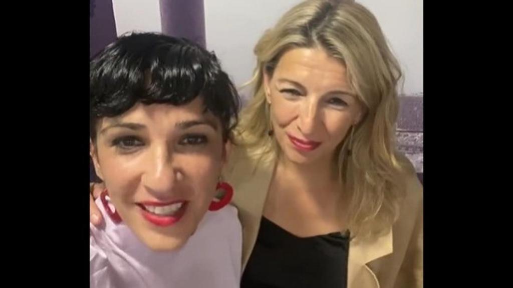 Imagen de Toni Morillas y Yolanda Díaz en un vídeo compartido en redes sociales.