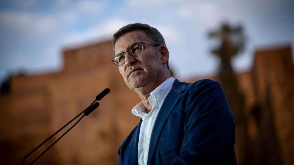 Núñez Feijóo, durante el acto de precampaña este viernes en Málaga.