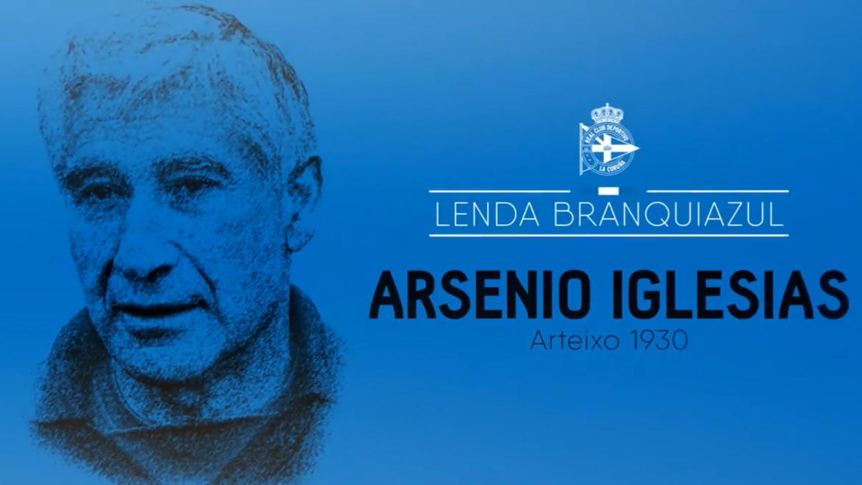 Imagen del vídeo de homenaje del Deportivo a Arsenio Iglesias.