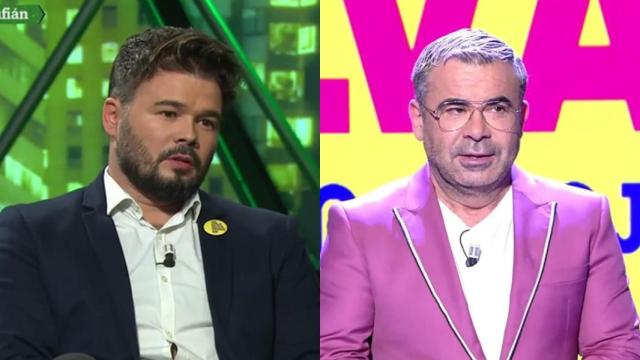 Gabriel Rufián en 'La Sexta Noche' y Jorge Javier Vázquez en 'Sálvame Naranja'.