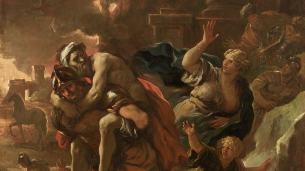 'Eneas fugitivo con su familia', Luca Giordano, hacia 1700. Foto: © Museo Nacional del Prado