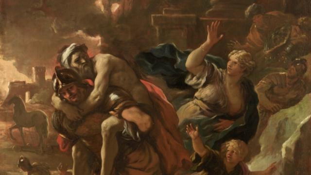 'Eneas fugitivo con su familia', Luca Giordano, hacia 1700. Foto: © Museo Nacional del Prado