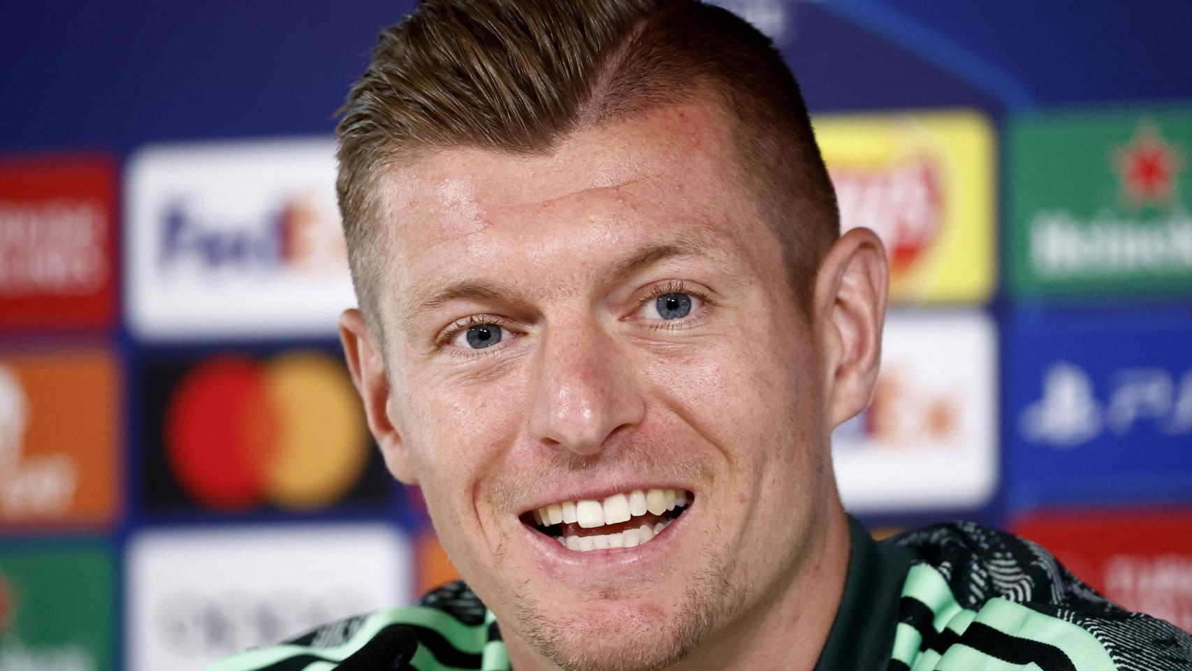 Toni Kroos, en rueda de prensa de la Champions League con el Real Madrid