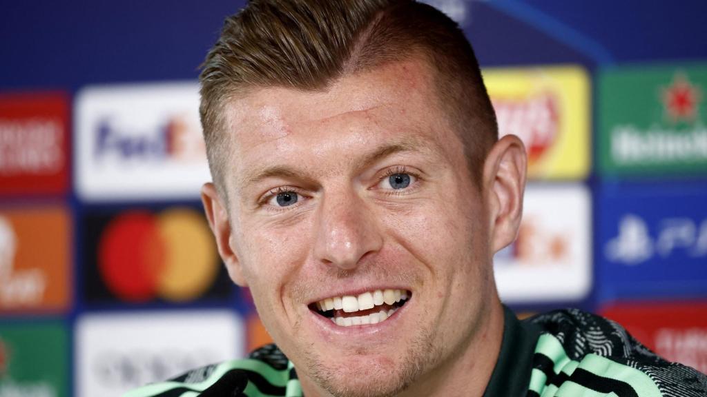 Toni Kroos, en rueda de prensa de la Champions League con el Real Madrid