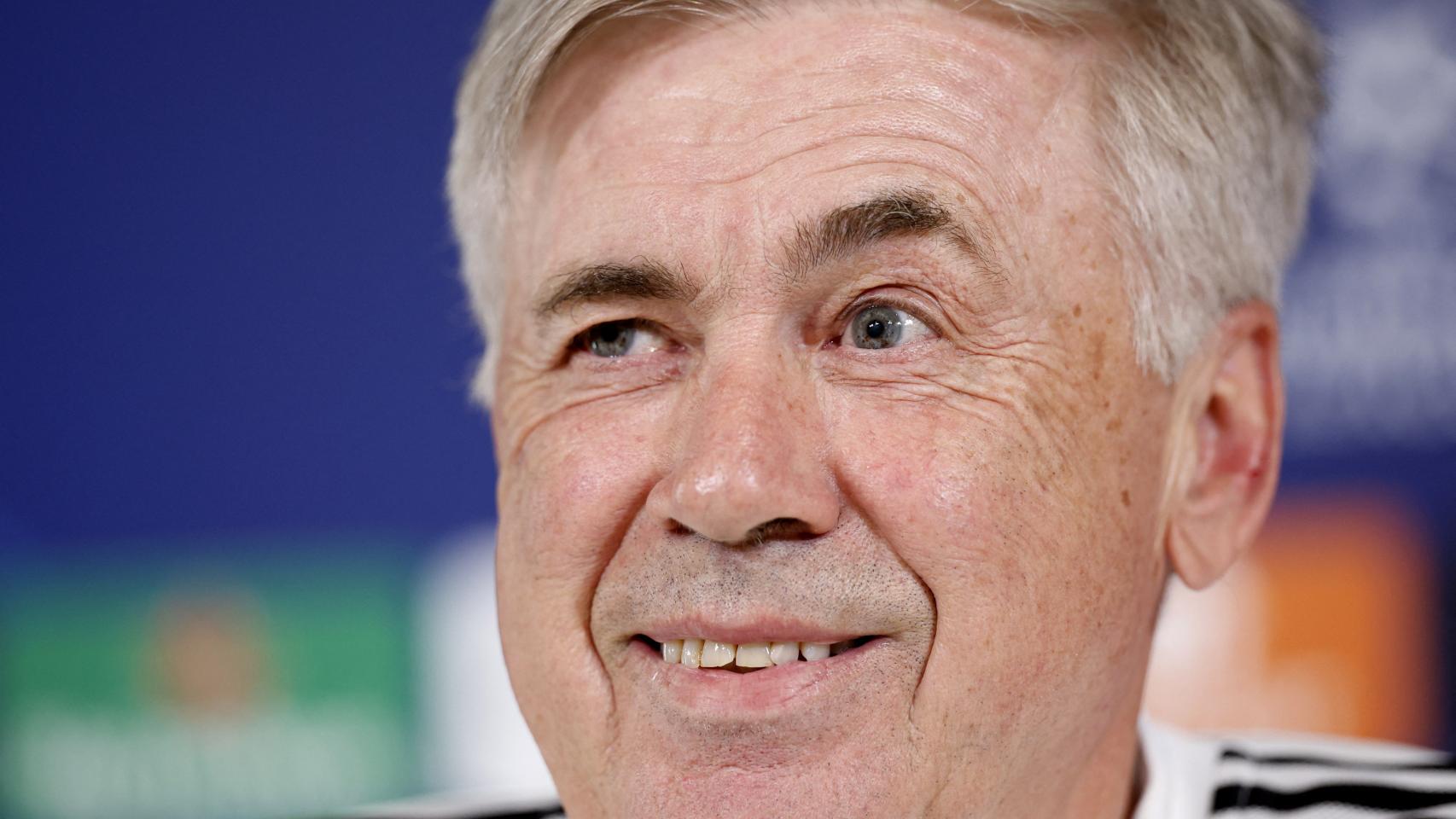 Carlo Ancelotti, en rueda de prensa de la Champions League con el Real Madrid