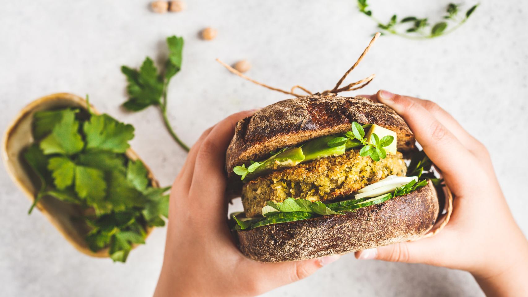 Imagen de archivo de una hamburguesa 'plant-based'